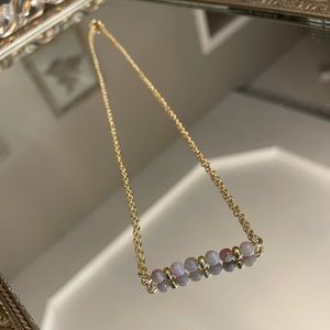 Handmade pink and gold necklace